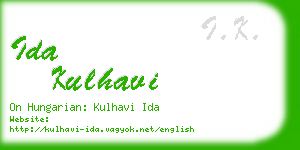 ida kulhavi business card